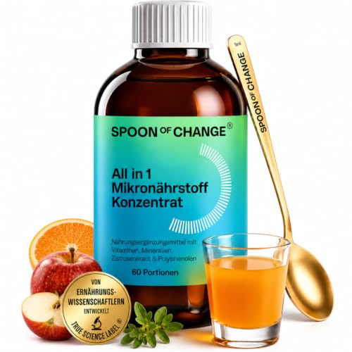 Mikronährstoffkonzentrat - 60 Portionen - Multivitamin & Vitalstoffe | Nur 0,55 € pro Portion - Täglich 1 Löffel - 2 Monate - Pur oder im Drink - 13 Vitamine, 6 Mineralstoffe & Pflanzenstoffe