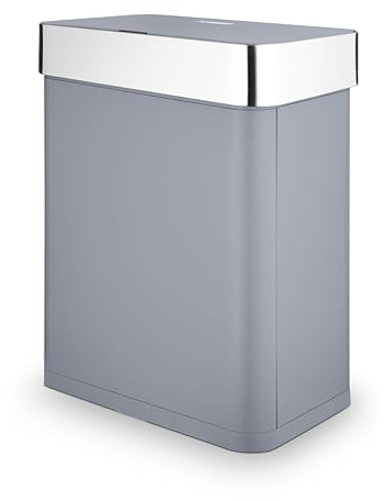 Tower T938020GRY Compact Sensor Bin, Large 60L, Hands Free Opening, Automatic Close, Retaining Ring, Grey