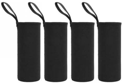 Packung mit 4 Flaschen-Thermotaschen, Neoprenhülle für Wasserflaschen, Thermohülle für Wasserflaschen, Thermohülle für Outdoor-Sport, Camping, Wandern, Reisen
