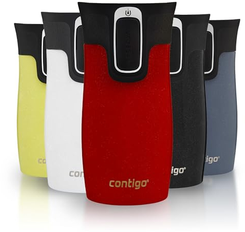 Contigo West Loop Mini Autoseal | Taza Térmica de Acero Inoxidable | Frasco de vacío | Vaso a prueba de fugas | Taza de café para llevar con tapa fácil de limpiar sin BPA | Goji Berry | 300 ml