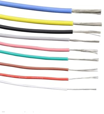 Hauptleitung Fest 30AWG 26AWG UL3239 2 Meter 5 Meter 3KV Flexibles 3000V weiches Silikon-Elektrokabel Isolierter verzinnter Kupferdraht Verbinder Webstuhl (Color : Red, Size : 2 Meters 28 AWG)