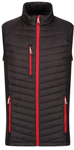 Regatta Professional Navigera Hybrid kroppsvärmare för män, Lightwight & Isolerad - Perfekt för utomhus, promenader, vandring och camping, Svart/Orange, L