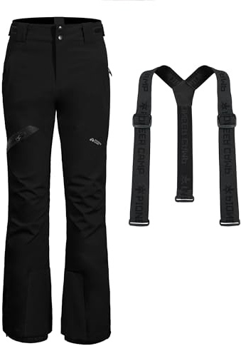 Pioneer Camp Skihose Damen Schneehose abnehmbaren Hosenträgern Wasserdicht Winddichte Verschweißte Nähte Schneefang Snowboardhose Softshellhose Outdoorhose Funktionshose