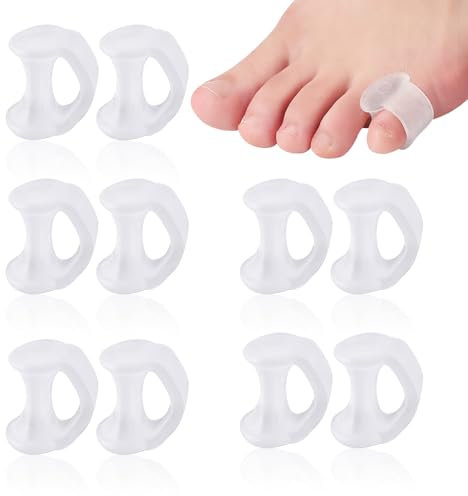 10 Pcs Gel Toe Separators for Overlapping Toes Bunion Protector Relaxation Toe Spacers Toe Straighteners for Bent Toes Hammer Toe Splint for Hammer Toe Relieve Pain for Men and Women, Transparent