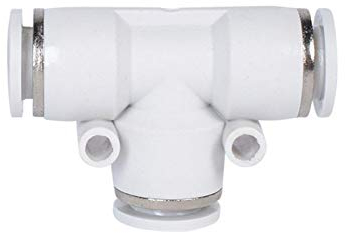 10pcs OD Hose Tube Push in Air Gas Fitting Quick Connector Adapters White 3 Way T Shaped Tee Pneumatic Fittings PE 4mm to 16mm for Air Pipe Joint(8mm 8mm 8mm)
