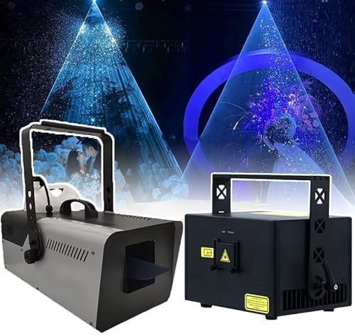 Projecteur De Scanner De Ligne - Animation 3D, Machine à Neige 1500W + Lumières Disco 10/15W, Lumières De Fête, Pour Fête, Club, Maison, Effet De Lumière Décoratif,A