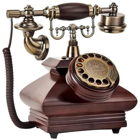 XINCXIN Adorno de teléfono Antiguo, teléfono Antiguo Retro Vintage, Disco de Marcado Giratorio, teléfono Fijo con Cable Retro, Adorno Decorativo for Escritorio de casa, Vintage(Dark Brown)