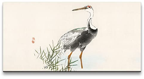 Paul Sinus Traditionelle japanische Kunst Feng Shui Kranich Wandbild 120x60cm auf Leinwand