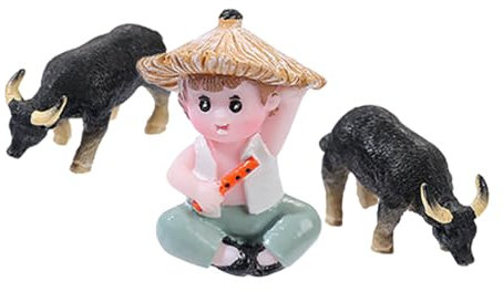 BESPORTBLE Miniaturfiguren Bauernhof Menschen Tiere Kunstharz Spielset Junge Mädchen Mini Scheunendekorationen Tierfiguren Menschenfigur Winzige Figuren