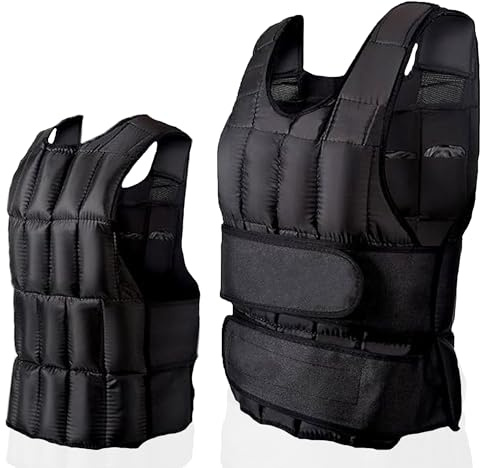 MAXSTRENGTH Adjustable Weighted Vest for Weight Loss & Fitness Training – 10kg, 15kg, 20kg, Comfortable Fit for Running & Strength Training (15kg)