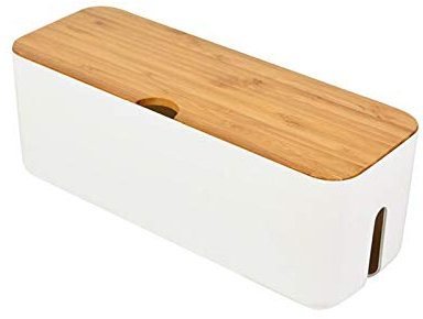QTANZIQI Caja de enrutador WiFi inalámbrico Pared de Madera y plástico Caja de Almacenamiento de Cables de plástico Caja Regleta de alimentación Toma de gestión de Cables Organizador ordenado Enchufe