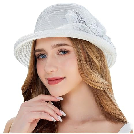 dirndl accessoires damen, Trachtenhut Herren Bayern Cowboy Hut Damen Oktoberfest Jägerhut Besondere Anlässe Unisex Tirolerhut Wanderhut mit Feder Bayernhut Party Kopfbedeckung, Weiß, One Size
