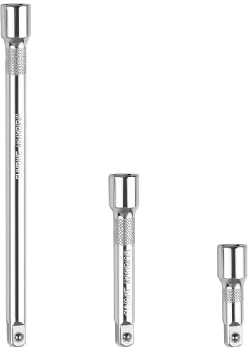 BEASAFY 1/2 Extension 3-pièces, 75/125/250mm Extension clé à cliquet, pour clé à cliquet, écrou à choc, cliquet, racleur