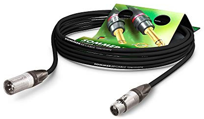 Sommer Cable Microphone The Source MKII Highflex with XLR 3-polig male Neutrik NC3MXX / XLR 3-polig weiblich Neutrik NC3FXX, mit Klettbland, Schwarz 3m Schwarz