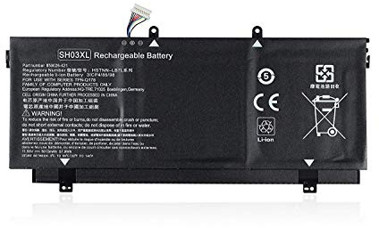 SH03XL TPN-Q178 Batterie d'ordinateur Portable | Remplacement pour HP Spectre X360 13-AC001NA AC013DX AC033DX AC037TU AC052NA AC028TU 13-AB0XX 13-AB001 Series (11.55V 57.9Wh)