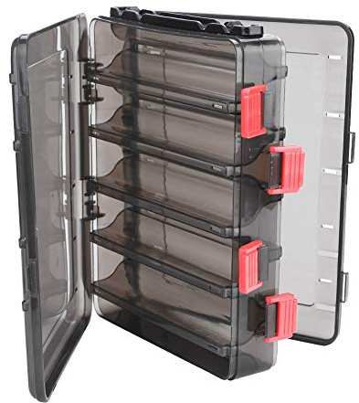Starbun Caja de Cebo - Caja de camarón de Pesca de Doble Cara Caja de camarones Herramienta de Almacenamiento de señuelo de Cebo con 10 Compartimentos