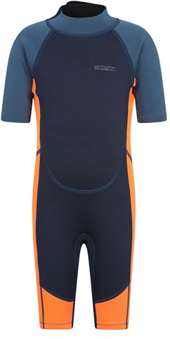 Mountain Warehouse Kids 2.5/2mm Shorty Wetsuit | Childrens Wetsuit with Adjustable Neck Closure, Easy Glide Zip & Comfy Flat Seams Neoprene Design, For Beach, Summer, Surfing
