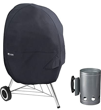 Classic Accessories Wasserabweisende Kugelgrillabdeckung mit Holzkohlekamin 66,5 cm