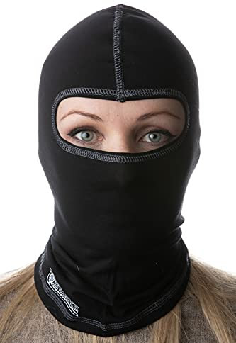 Starks Sturmhaube Balaclava Gesichtsmaske Premium Komfort, Einheitsgröße, Unisex - atmungsaktiv hypoallergisch, universell (Schwarz/Grau)