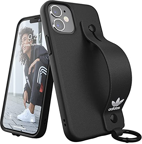 adidas Case Designed for iPhone 12 Mini 5.4, Wrist Strap, Drop Tested Cases, Shockproof Raised Edges, Original Protective Case, Black