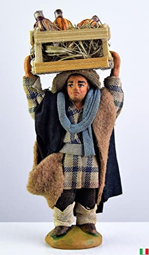 Original hombre con caja de petaca de terracota 10 cm