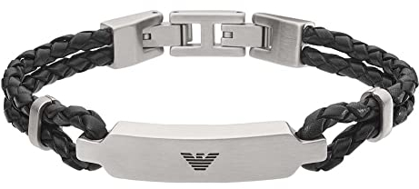 Emporio Armani Armband Für Männer, Innenlänge: 185mm, Größen-Id: 40X5mm Silber Edelstahlarmband, EGS2719040