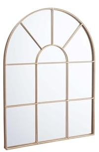 BUTLERS Fensterspiegel - Spiegel in Fensteroptik (30x40 cm) - Halbrunder Wandspiegel mit Rahmen im Vintage-Stil
