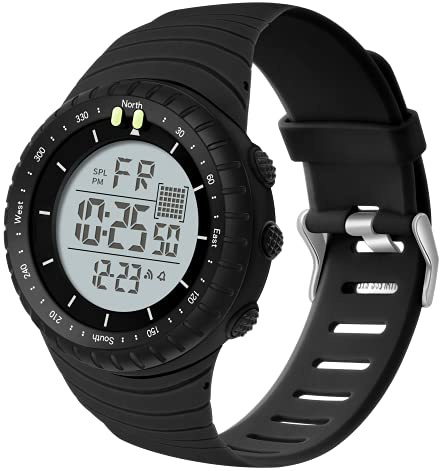 findtime Herren Militär Uhr Digital Sportuhr Stoppuhr Tactical Watch Große Gesicht 5 ATM Wasserdicht Wecker Kalender Armbanduhr Countdown Datum LED Uhren Männer Outdoor Laufuhr Schwarz Armee Grün