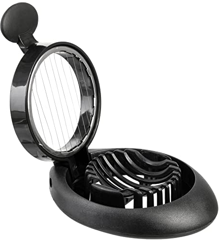 wenco premium Eierschneider, Für 5 mm dünne Eierscheiben, Rostfreie Edelstahl-Schneiddrähte, Spülmaschinengeeignet, Kunststoff, Schwarz