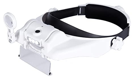 1,5-Fach, 2-Fach, 8-Fach Kopfbandlupe mit LED-Licht, freihändige Kopfhalterung, Lupe mit Visier, Lupenwerkzeug für Naharbeiten, Lesen, Schmuckarbeiten, Uhren und elektronische Reparaturen