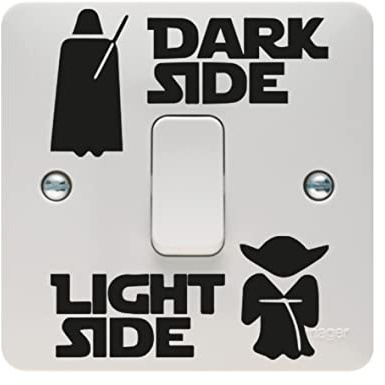 Gesar Adhesivo para interruptor de la luz - Dark Side - Adhesivo de vinilo para toma de corriente - Fantasía divertida