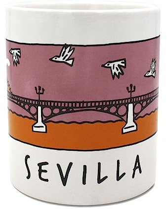 TBOC Tazza Porcellana Colazione [Puente de Triana] Regalo Originali | Mug Siviglia Andalusia Spagna | Set Tazze Caffe Tisana Coppia Tazzine Grande Regali Originale Ceramica