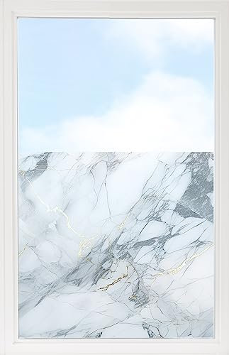 GRAZDesign Fensterfolie Blickdicht Sichtschutz, Sichtschutzfolie Fenster, Glastüren, Duschkabine, Milchglasfolie Bedruckt mit Motiv Marmor Grau - Granitstein 60x57cm