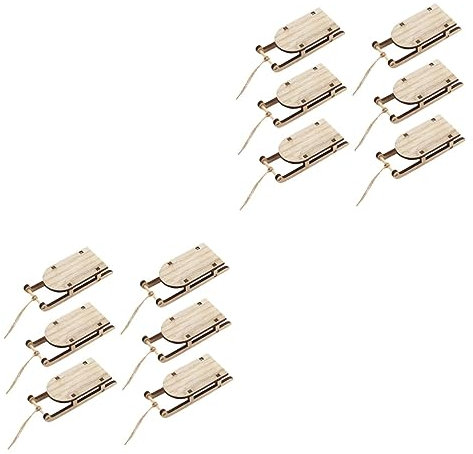 Garneck 2 Sets Miniatur-weihnachtsschlitten Dekorativer Holzschlitten für Partys Weihnachtsdekorationen und Festliche Anlässe 6 Stück