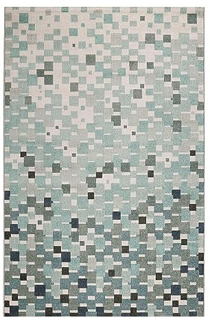 Wecon Home Wetterfester In-& Outdoor Teppich von Esprit mit Mosaik-Muster ideal für Balkon, Terrasse, Küche, Flur, Wohnmobil, Garten und Camping – Pacific (200 x 290 cm, blau)