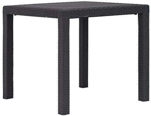 ULUYYUC Campingtisch Partytisch Klapptisch CafetischGartentisch Braun 79 x 79 x 72 cm Kunststoff Rattan-Optikgeeignet für Balkone, Terrassen und Laubengänge