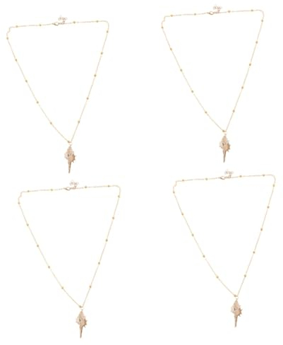 SHERCHPRY 4stücke Conch Shell Necklace Mit Goldrand Eleganter Muschelanhänger Für Frauen Perfektes Für Anlässe Wie Valentinstag Geburtstag Oder Weihnachten Leicht Und Charmant
