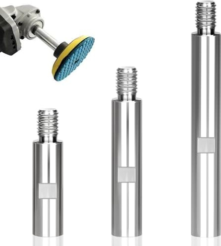 SRTSTR 3 Piece Angle Grinder Extension M14 Polisher Extension Shaft Set Aluminium Alloy Extension Rod 75 mm/100 mm/140 mm for Polishing Machine Car Polisher Polishing Pads