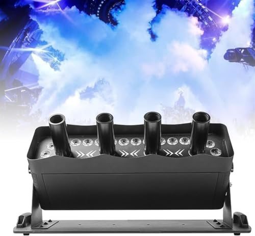 Machine à fumée, machine à fumée à canon Co2 avec 30 lumières LED, machine à fumée à colonne d'air, hauteur de jet 15-20 M, machine à brouillard de scène for spectacles, clubs, mariages