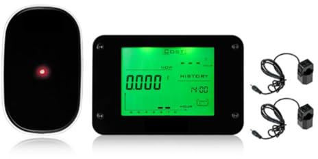 HUPYOMLER Monitor di elettricità wireless per monitorare il consumo di energia in tempo reale per misuratore di potenza monofase o trifase (2 trasformatori), facile da installare