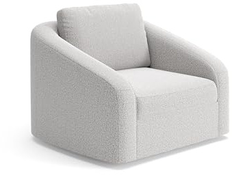 Cavadore Sessel Jawa / Bodennaher Polstersessel fürs Wohnzimmer, passend zur Garnitur Jawa / 116 x 88 x 104 / Chenille, Beige