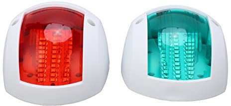 Qukaim Bootszubehör 2 Stück Marine Boot Yacht Signal Licht LED Navigation Bogen Lampe Rot Grün Schiffsbrett Licht für Segeln DC 12V-24V 3W Bootszubehör