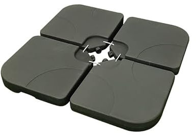 Zhildmosin Water-Filled Umbrella Base - 4-Piece Set, 100 x 100 cm Square Weighted Base, Holds Up to 60 kg of Water or Sand