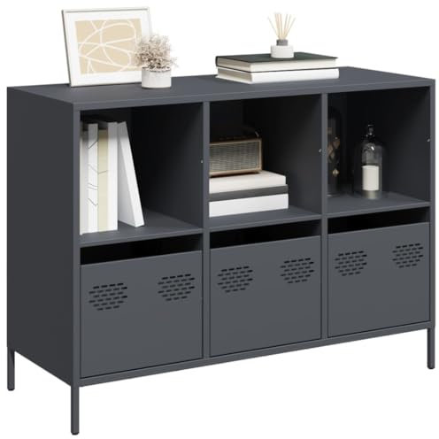 Generisch Sideboard Anthrazit 101,5x39x73,5 cm Kaltgewalzter Stahl,jiangboyue-851366