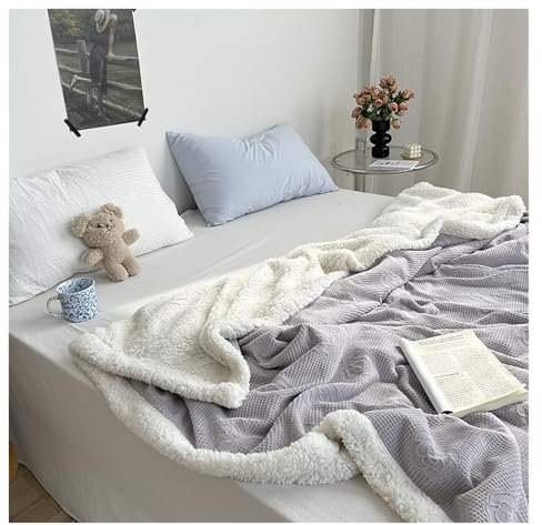 REIFOR Decke Wohndecke Kuscheldecken Fleecedecke Mit Kamelienmuster, Weich, Gemütlich, Leicht, Flauschig Und Bequem Decke Kuschelig Sofa(Purple,200x230cm)
