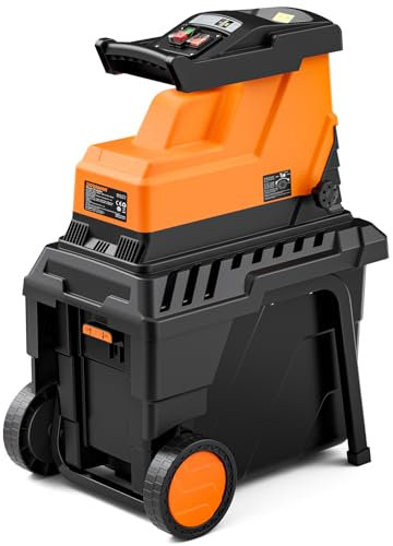 DOVAMAN GT10 Wood Shredder, 2500W Brushless Motor, Low Noise, 8-Tooth Roller Blade, Adjustable Clearance, Shreds Dry Branches up to 40mm, 55L Box, Overload Protection