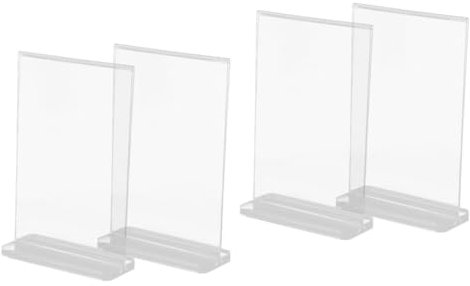 DIYEAH 2 Sätze Klarer Präsentationsständer Preisaufsteller Büroradio Schilderhalterung Zahlen Tischdeckenklammern Digitaler Bilderrahmen Acrylständer Schilderhalter Aus Acryl 2 Stück * 2