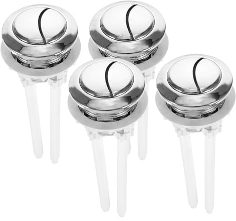 HOLIDYOYO 4 Piezas Accesorio Botón de Descarga Inodoro Doble Botón Fácil de Instalar Tacto Cómodo Plástico y Metal para Tanque de Agua Inodoro Color Aleatorio