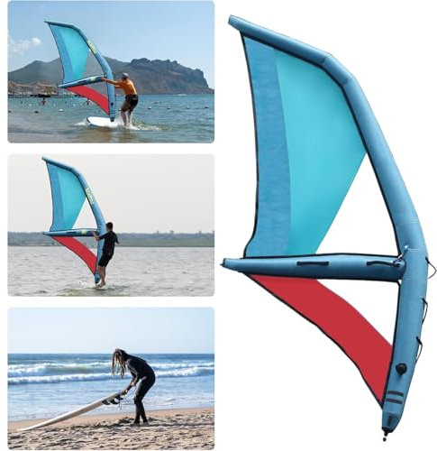 Tragbares Aufblasbares Segel, Windsurfbrett Und Segel, Mit 360° Drehbarer Basis Und Sichtfenster, 45,21 Quadratfuß Extra Großes Segel, Aufblasbares Design, Geeignet Für Strand- Und Wassersport