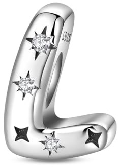 QIKAOLA S925 Sterling Silber Buchstaben Charms für Pandora Armbänder und Halsketten Buchstabe Charms für Frauen